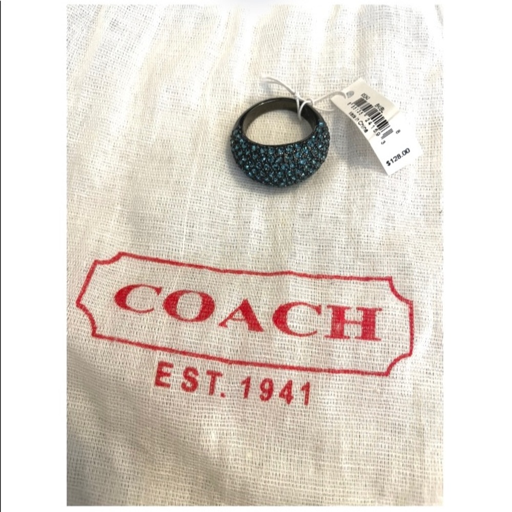 Coach Black/Blue Women’s Ring Size 8